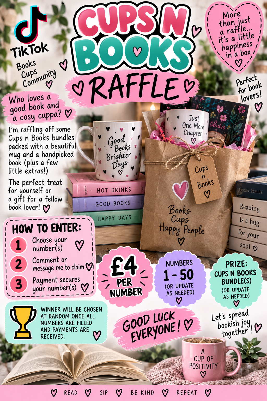 Cups n books raffles