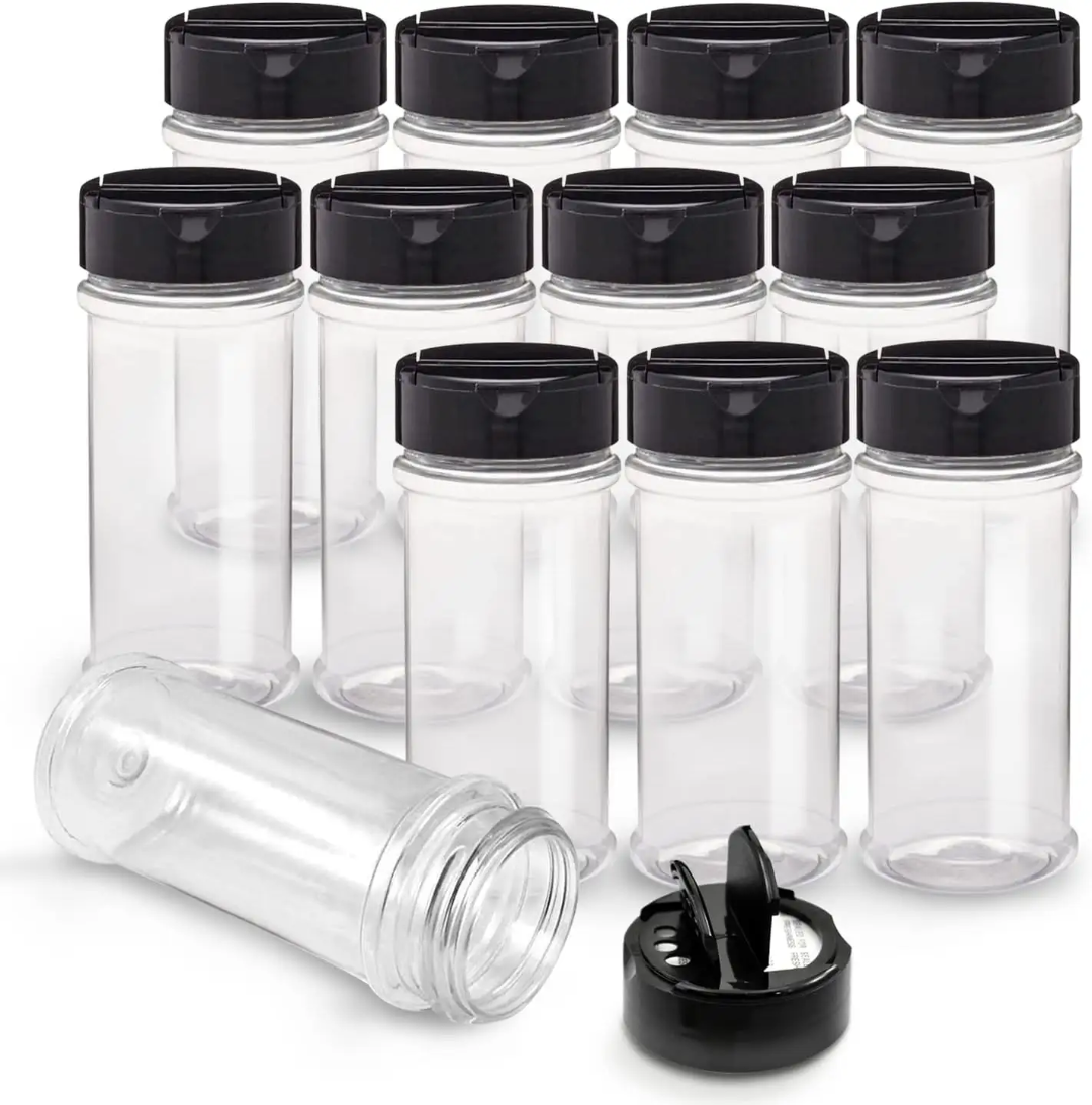 Clear Plastic Glitter Shaker Storage Pots with Flip Top Lid 2oz