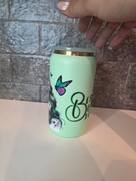 Green attitude tattoo girls &  Butterflies Can Cup