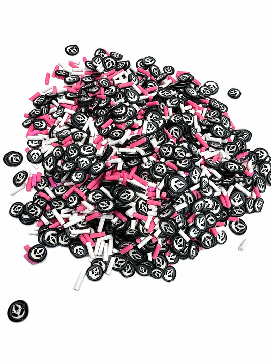 Scream Ghost Face Polymer Clay Slice Mix -50g