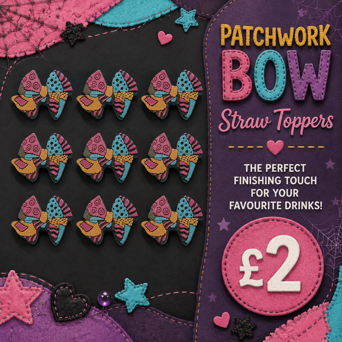 3D Straw toppers