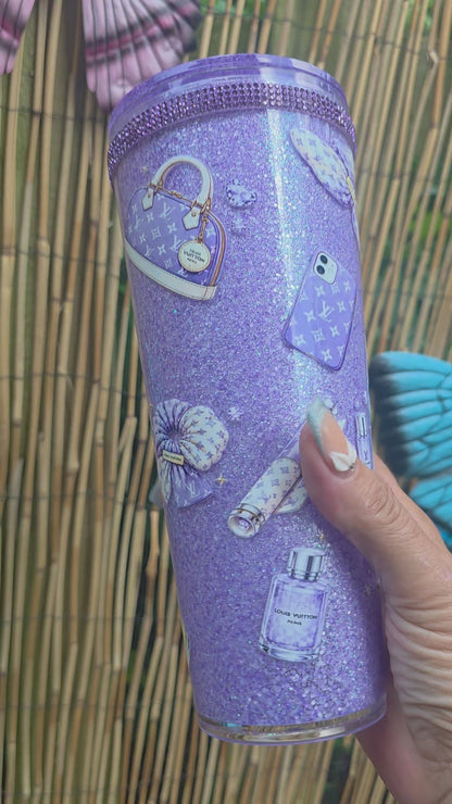 24 oz No Globe Lilac Pastel Tumbler Gift Set