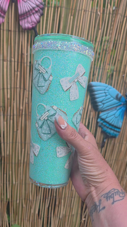 24 oz No Globe Mint Green Pastel Tumbler Gift Set