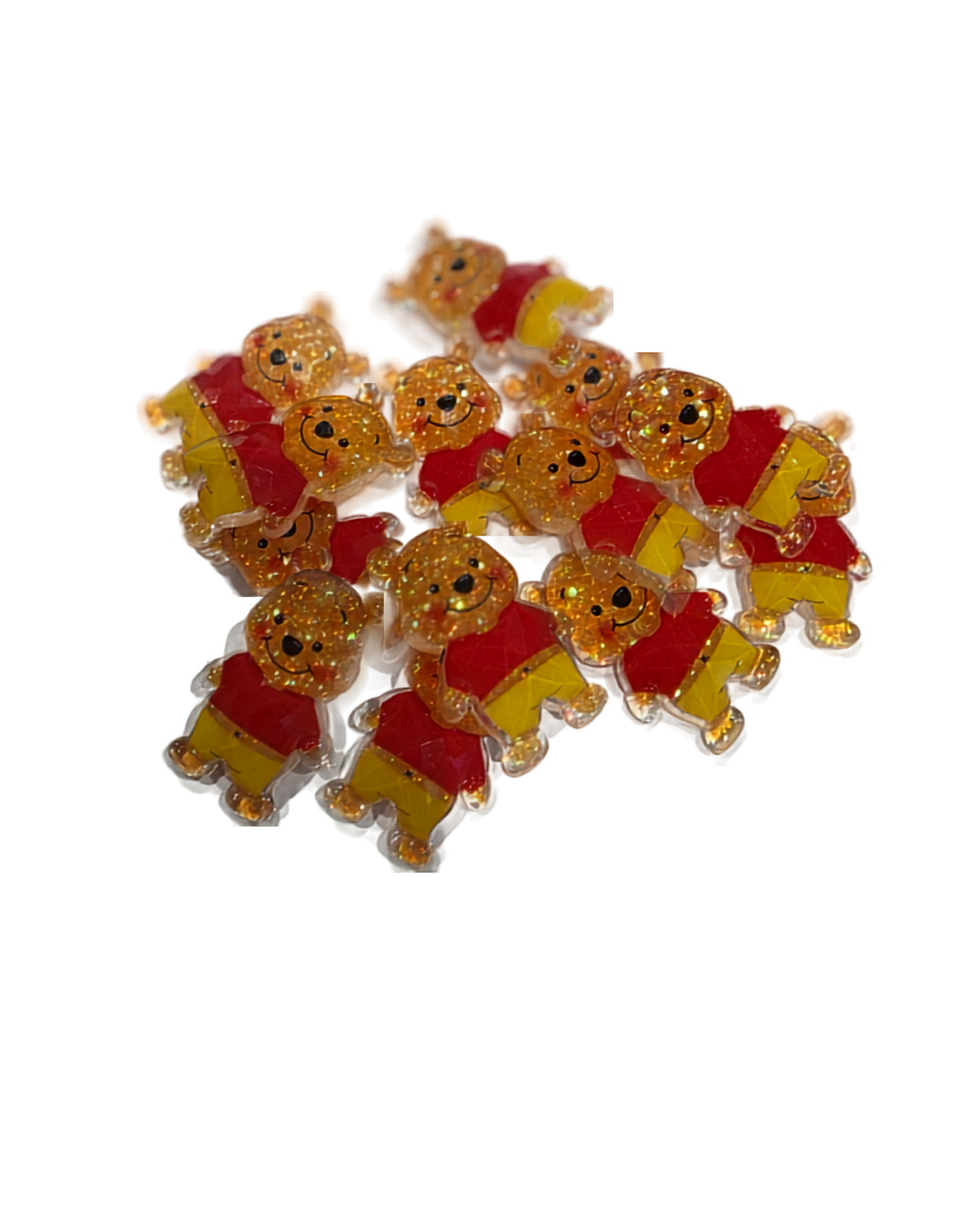Honey Bear Inspired Glitter Resin Flatback Embellishments