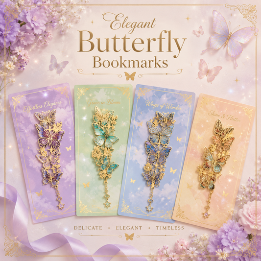 Elegant Butterfly Metal Bookmarks | Vintage Butterfly Page Markers | Dangle style