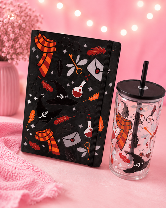 Wizard-Inspired Tumbler & Journal Gift Set | Magical Stationery Collection