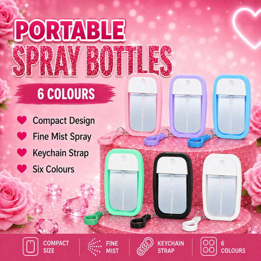 Portable Fine Mist Spray Bottle with Keychain Strap
