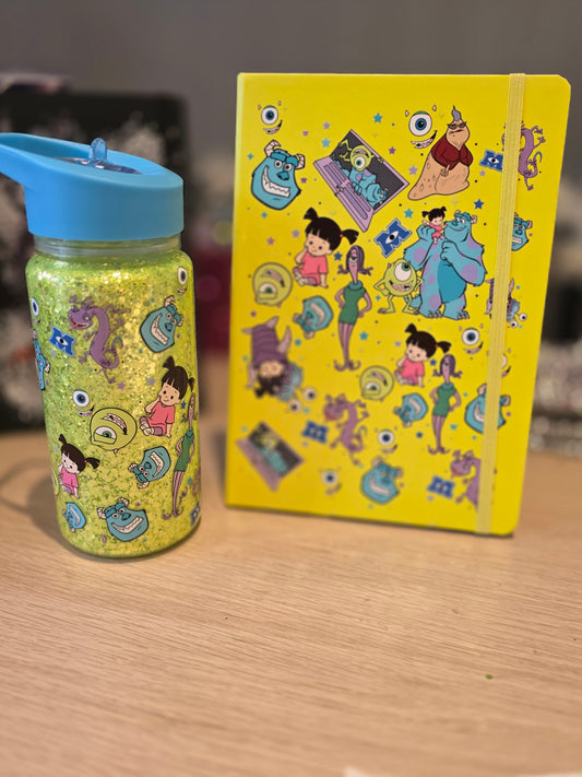 Monsters kids 10 oz water bottle No Globe Custom & Notebook Set