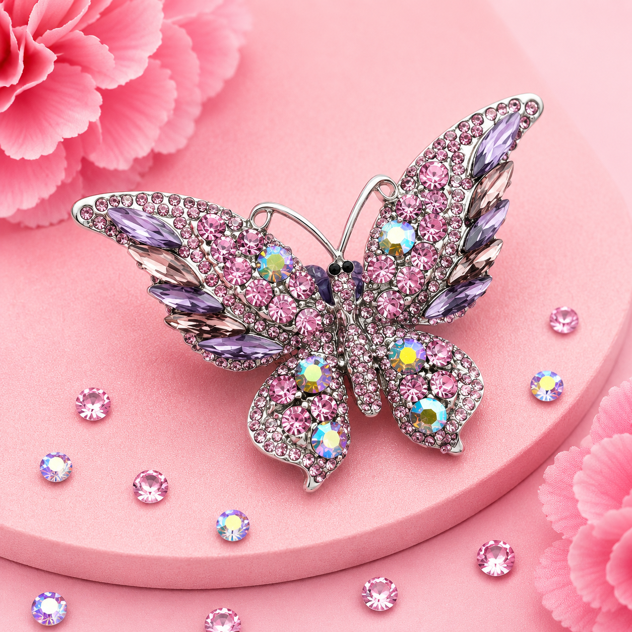 Luxury Crystal Butterfly Pen Toppers | Sparkling Rhinestone Butterfly Charms for Beaded Pens | DIY Pen Making Accessories