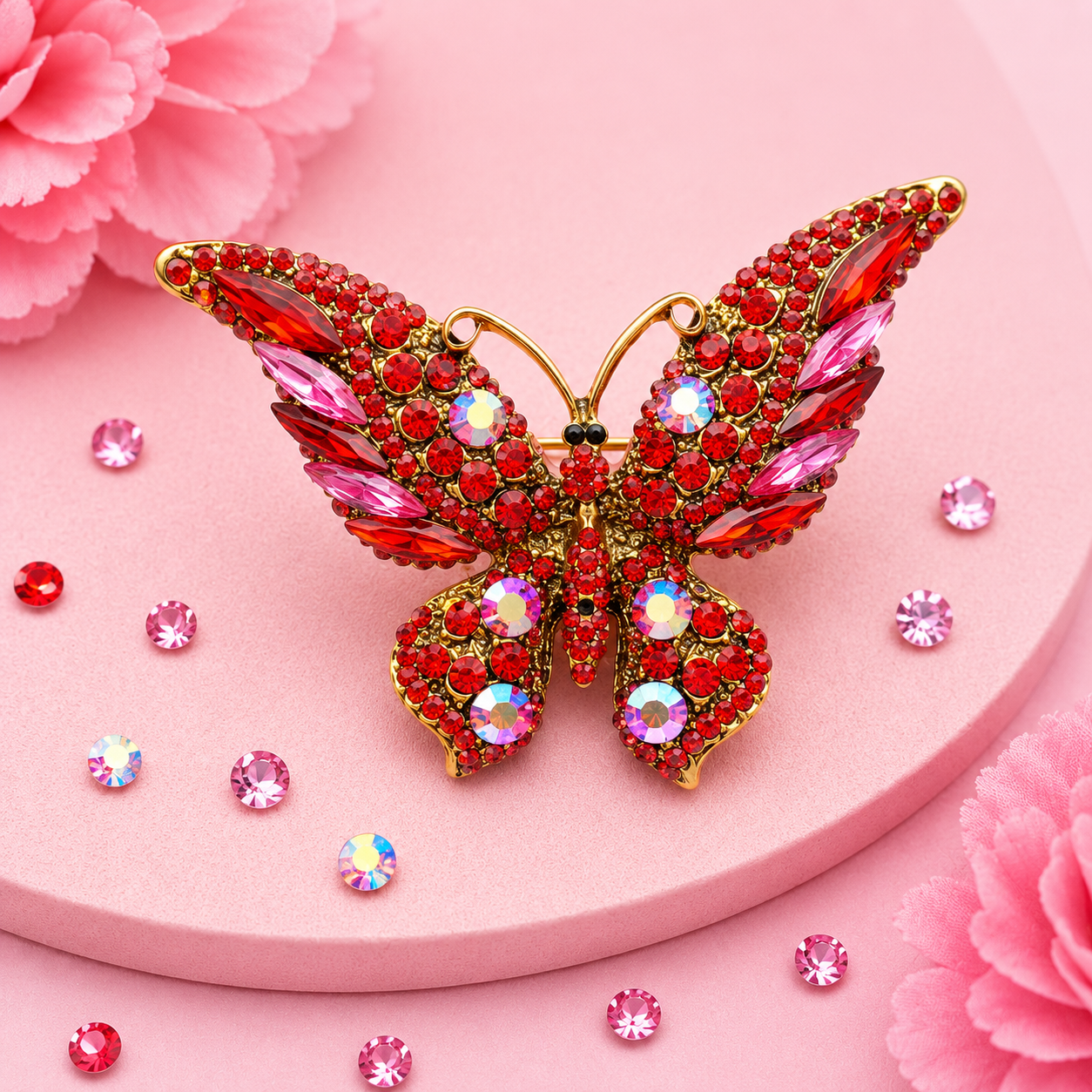 Luxury Crystal Butterfly Pen Toppers | Sparkling Rhinestone Butterfly Charms for Beaded Pens | DIY Pen Making Accessories