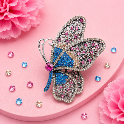 Luxury Crystal Butterfly Pen Toppers | Sparkling Rhinestone Butterfly Charms for Beaded Pens | DIY Pen Making Accessories