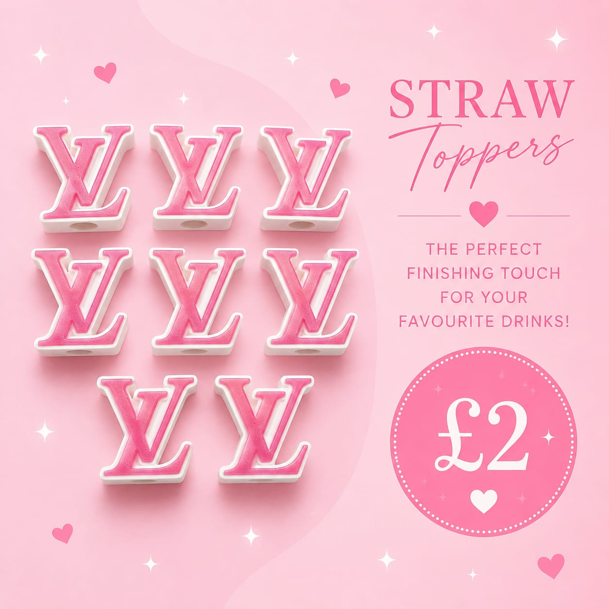 3D Straw toppers