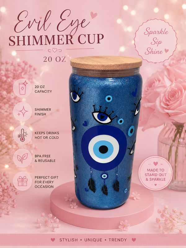 Evil eye shimmer cup
