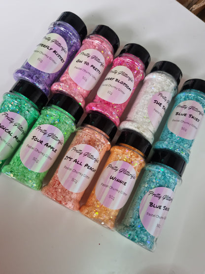 Rainbow Pastel Chunky Glitter