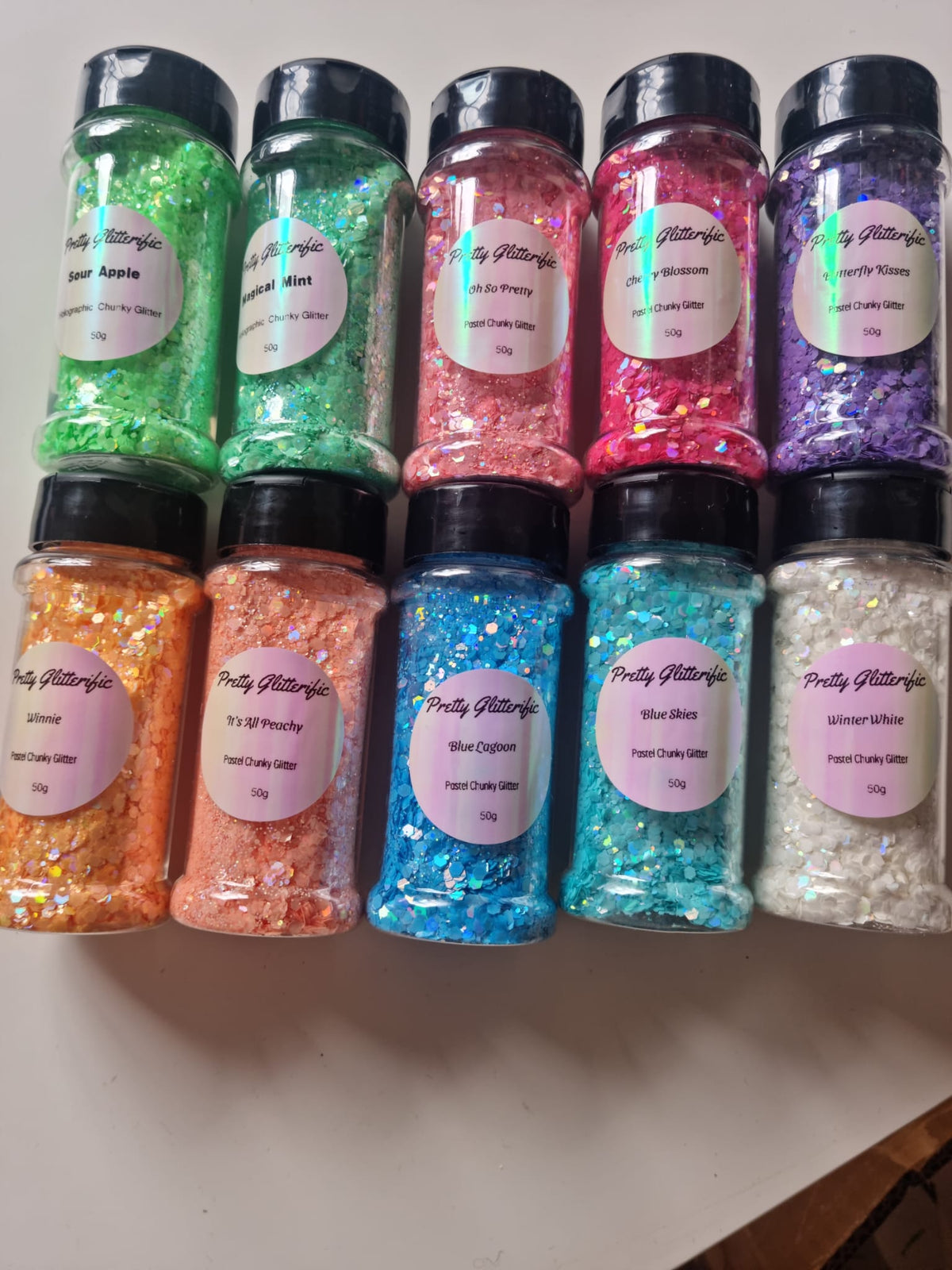 Rainbow Pastel Chunky Glitter