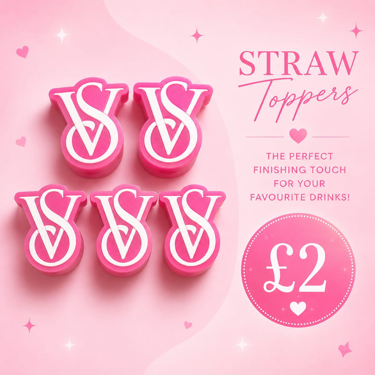 3D Straw toppers