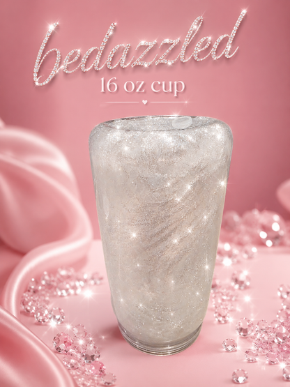 Bedazzled 16 oz Cup – Custom Glitter Tumbler | Choose Your Colour & Wrap