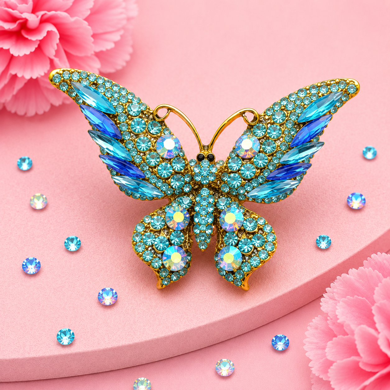 Luxury Crystal Butterfly Pen Toppers | Sparkling Rhinestone Butterfly Charms for Beaded Pens | DIY Pen Making Accessories