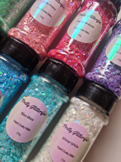 Rainbow Pastel Chunky Glitter