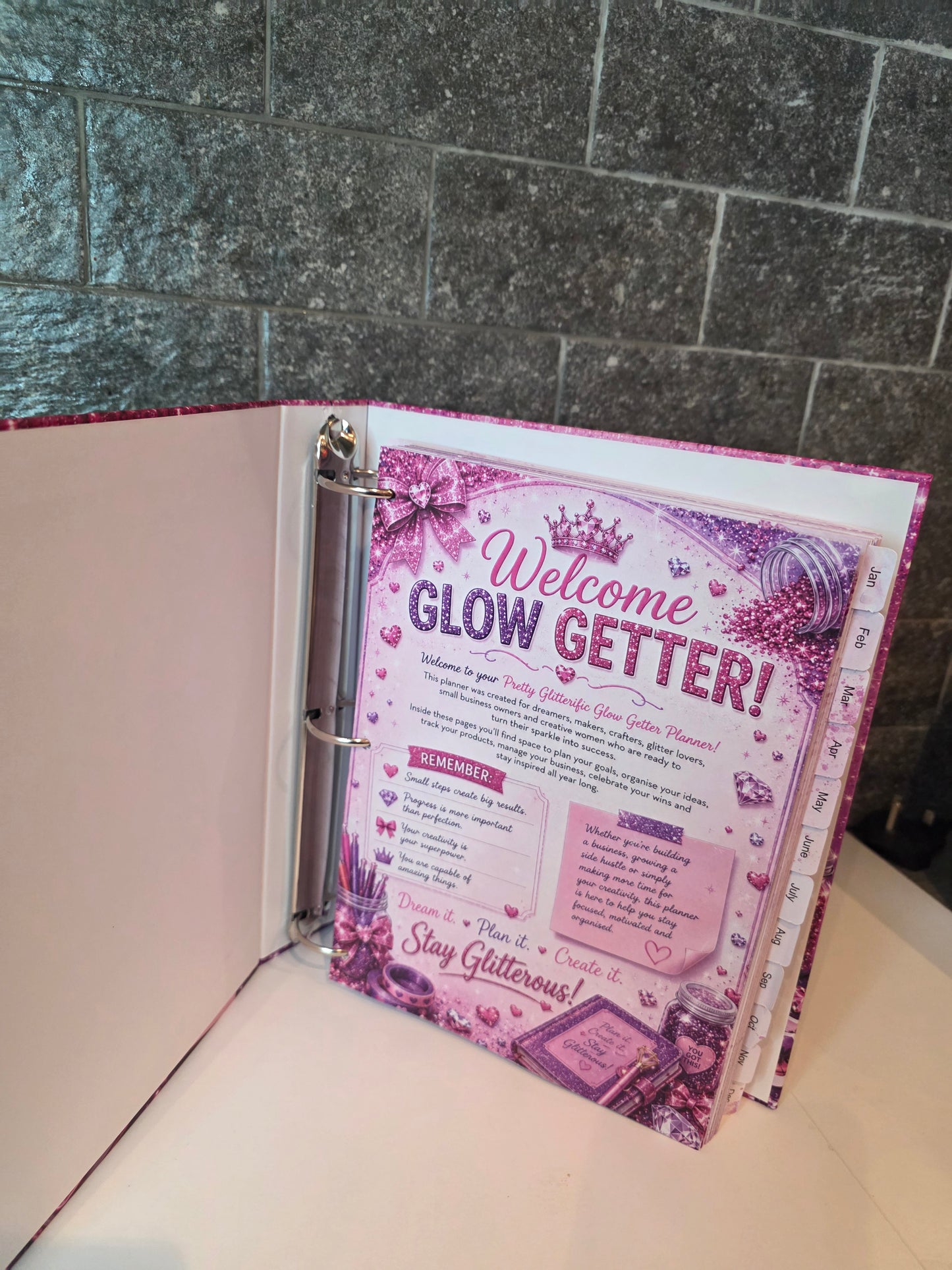 Pretty Glitterific Glow Getter Planner 331 pages Business bestie Pre-Order