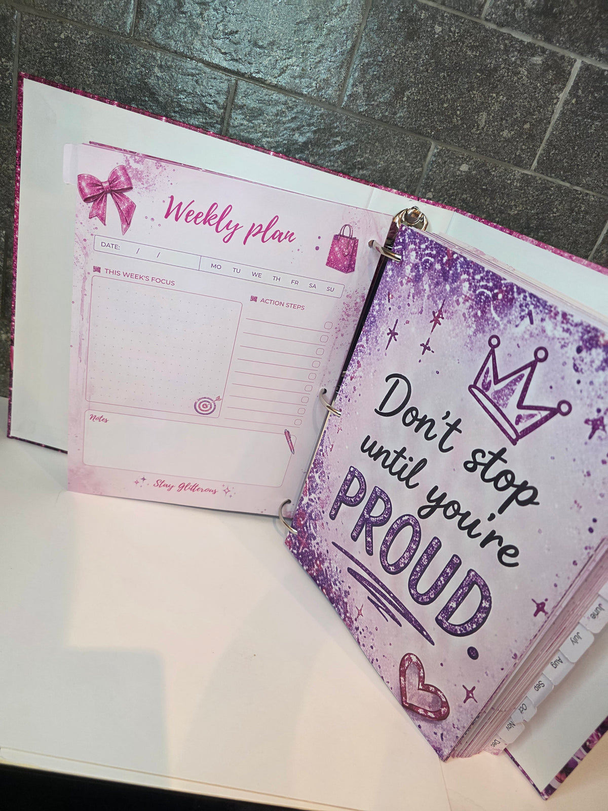Pretty Glitterific Glow Getter Planner 331 pages Business bestie Pre-Order