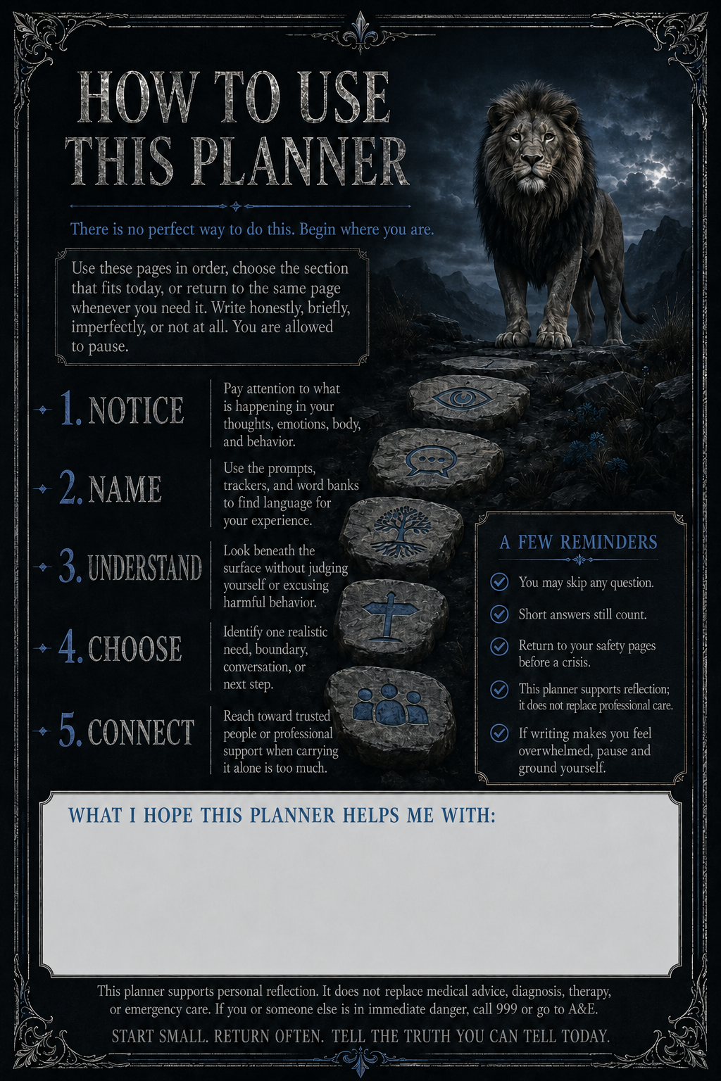 Mind Over Chaos - a safe space journal for Men