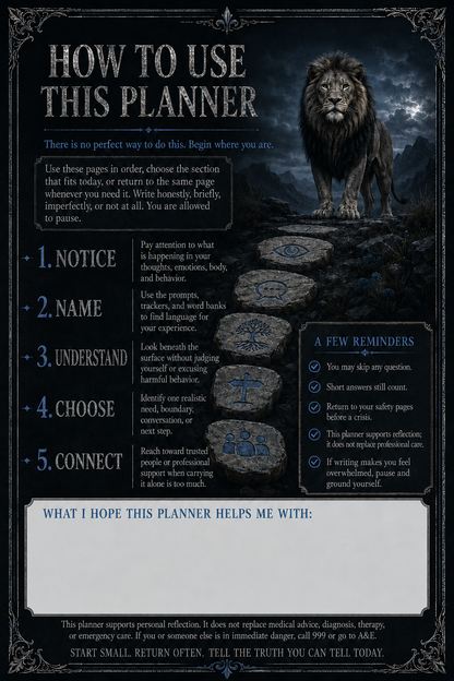 Mind Over Chaos - a safe space journal for Men