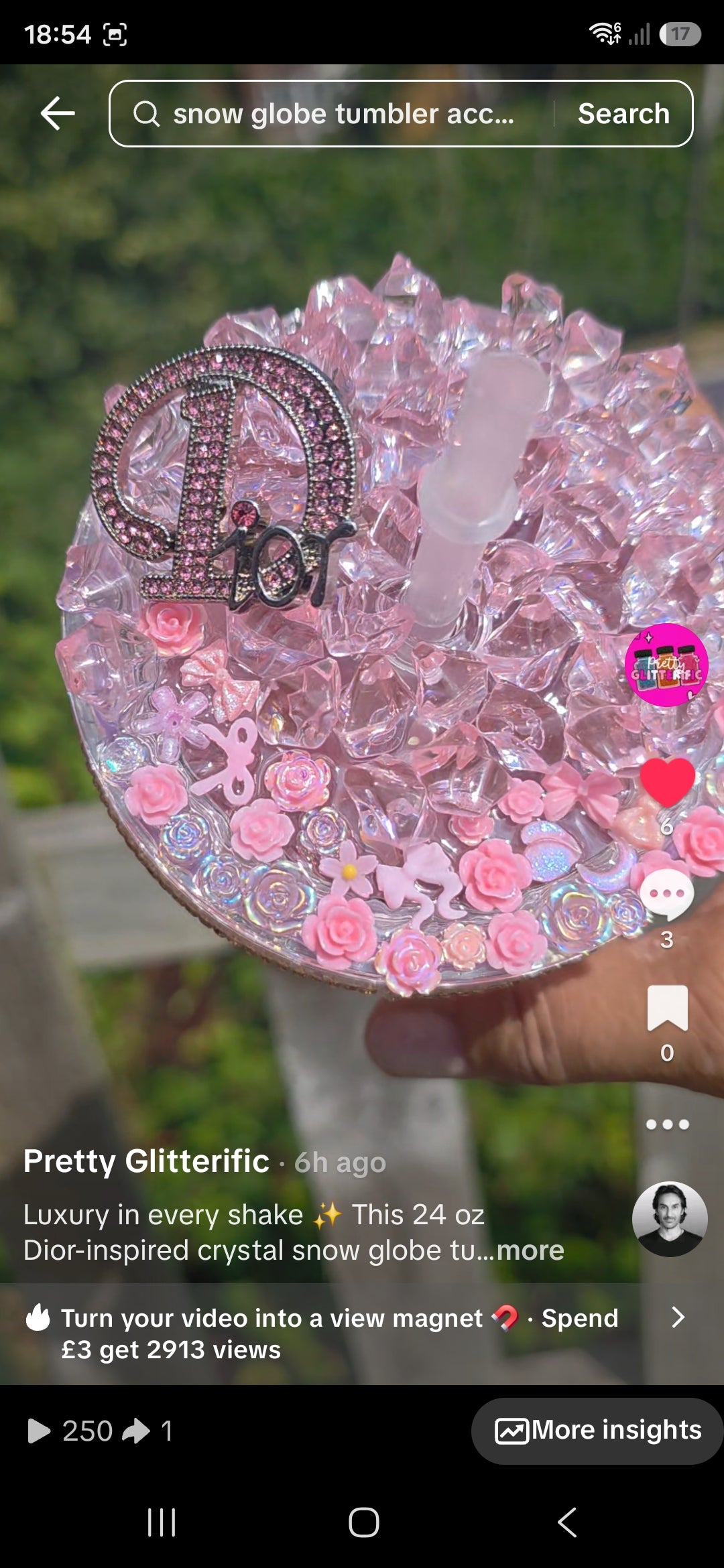 Dior inspired crystal no globe