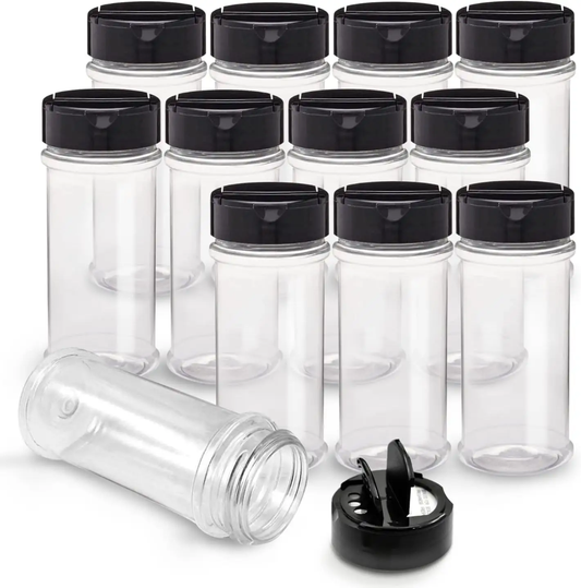 Clear Plastic Glitter Shaker Storage Pots with Flip Top Lid 2oz