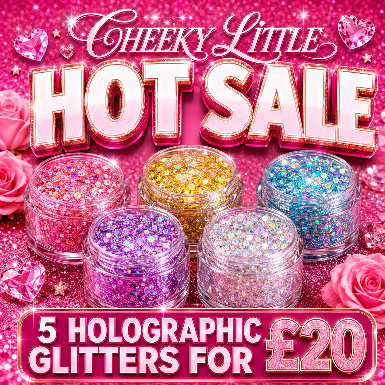Cheeky Little HOT Sale – 5 Holographic Glitters for £20