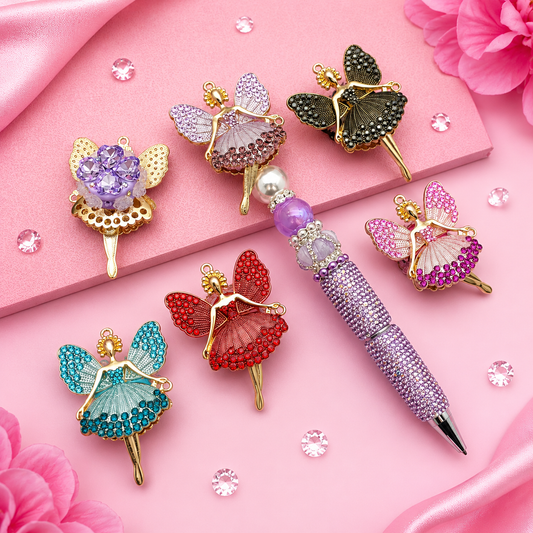 Fairy Charm Collection | Rhinestone Pendant Charms for Beaded Pens, Keyrings & Craft Projects