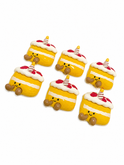 Kawaii Food Friends Resin Flatback Embellishment Set | Cute Bread, Croissant, Pretzel, Cake & Bun Cabochons